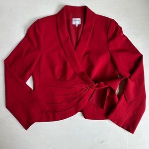 Armani Collezioni Red Side Tie Wrap Blazer